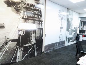 Engineers Australia Office_Large sliding doors with local Darwin heritage imagery
